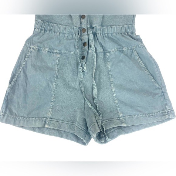 Ulla Johnson Blue Owen Puff Sleeve Jumpsuit Romper XS resort wear vacation FLAWS - Picture 11 of 14